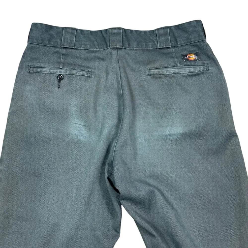 2000s‎ Dickies Faded Blue/Gray Pleated Straight Leg Pants Men's 31x26 FLAW
